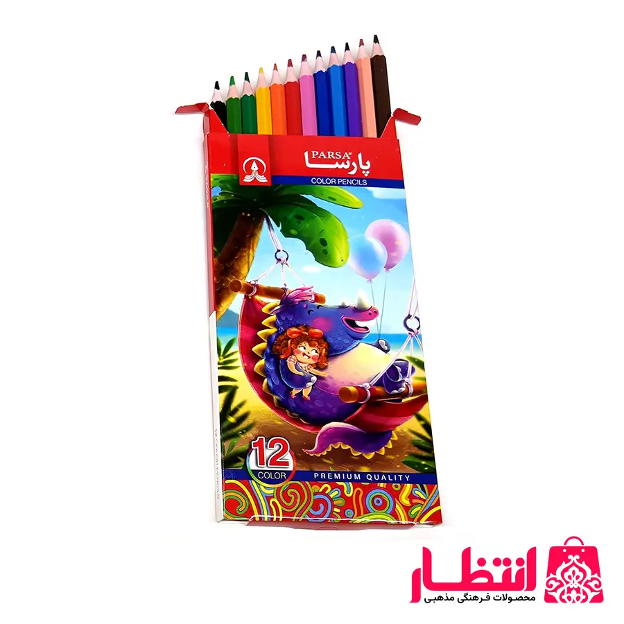 مداد رنگی 12 عددی پارسا