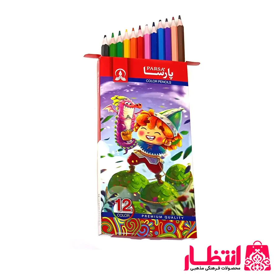 مداد رنگی 12 عددی پارسا