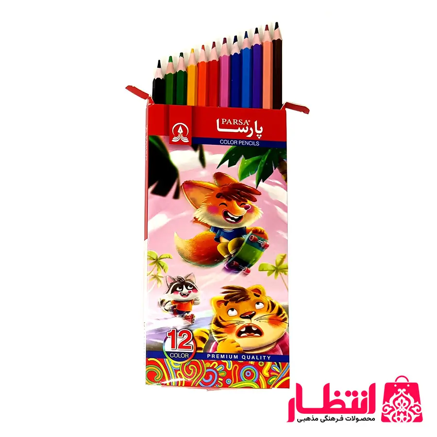 مداد رنگی 12 عددی پارسا