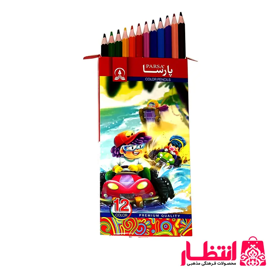 مداد رنگی 12 عددی پارسا